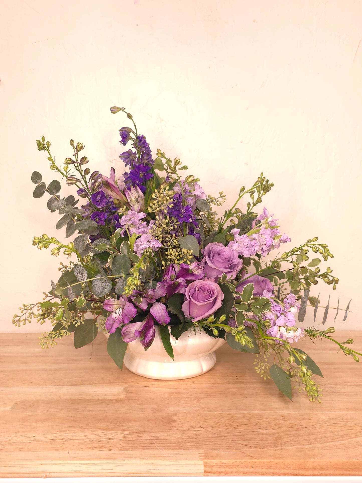 Purple Floral Mix table piece