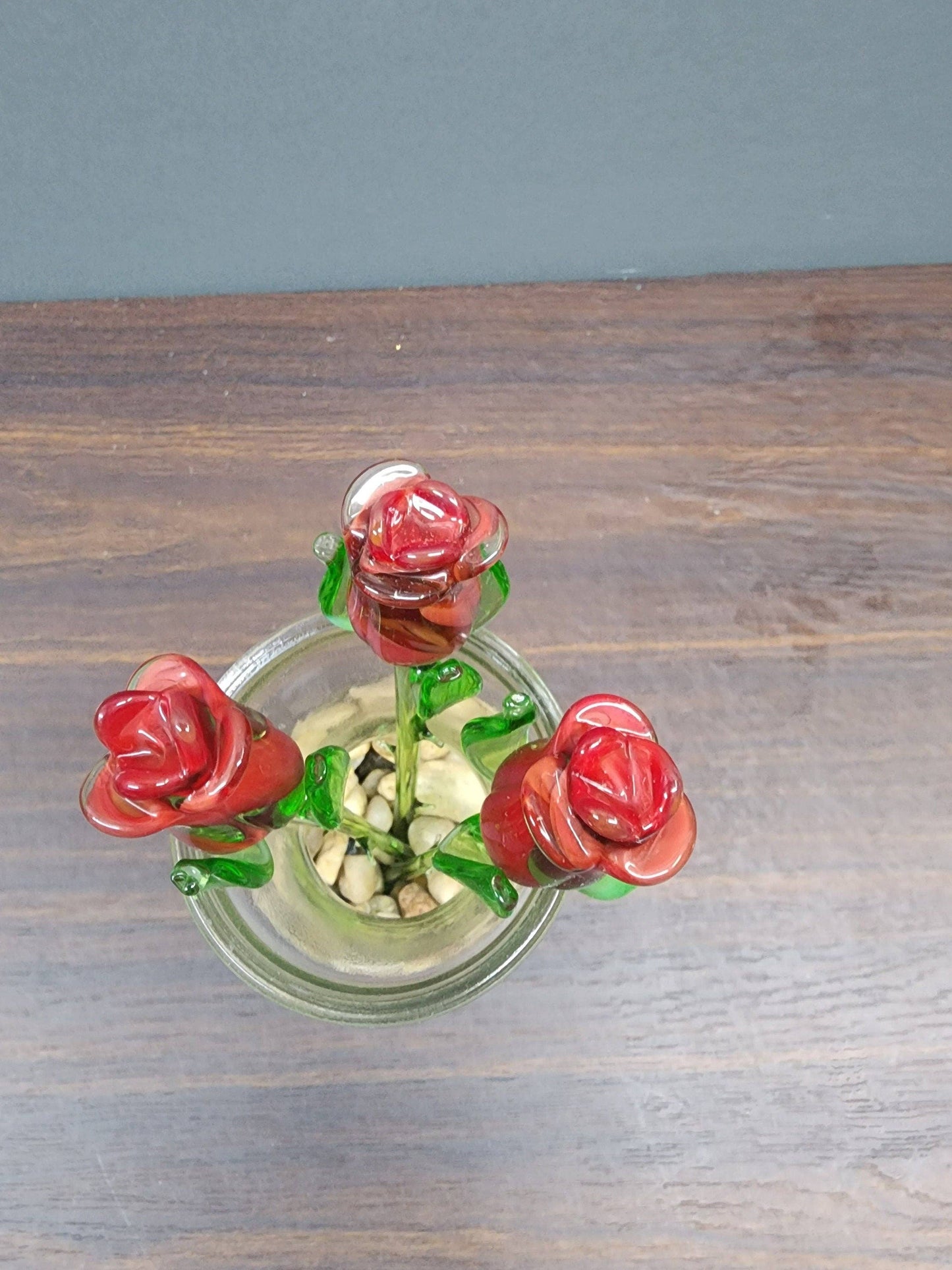 Red Glass Rose - Red Rose - Single Rose - Handmade Flower -