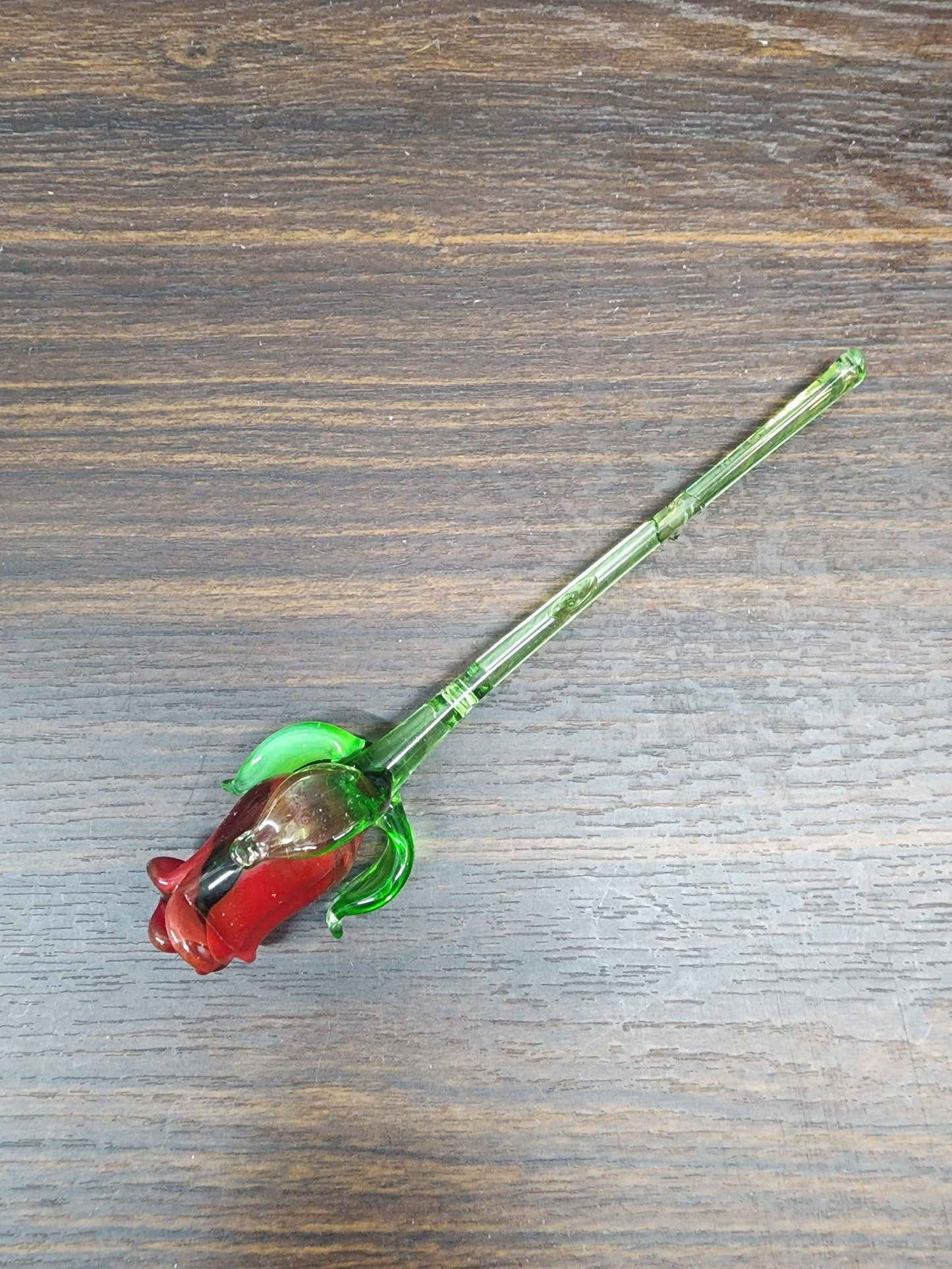 Red Glass Rose - Red Rose - Single Rose - Handmade Flower -