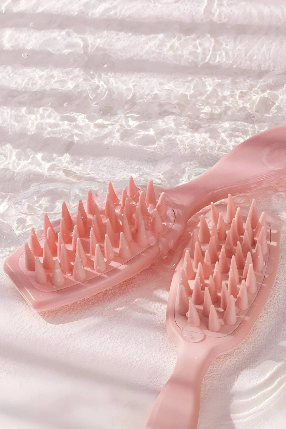 Light Pink Silicone Scalp Massage Hair Brush