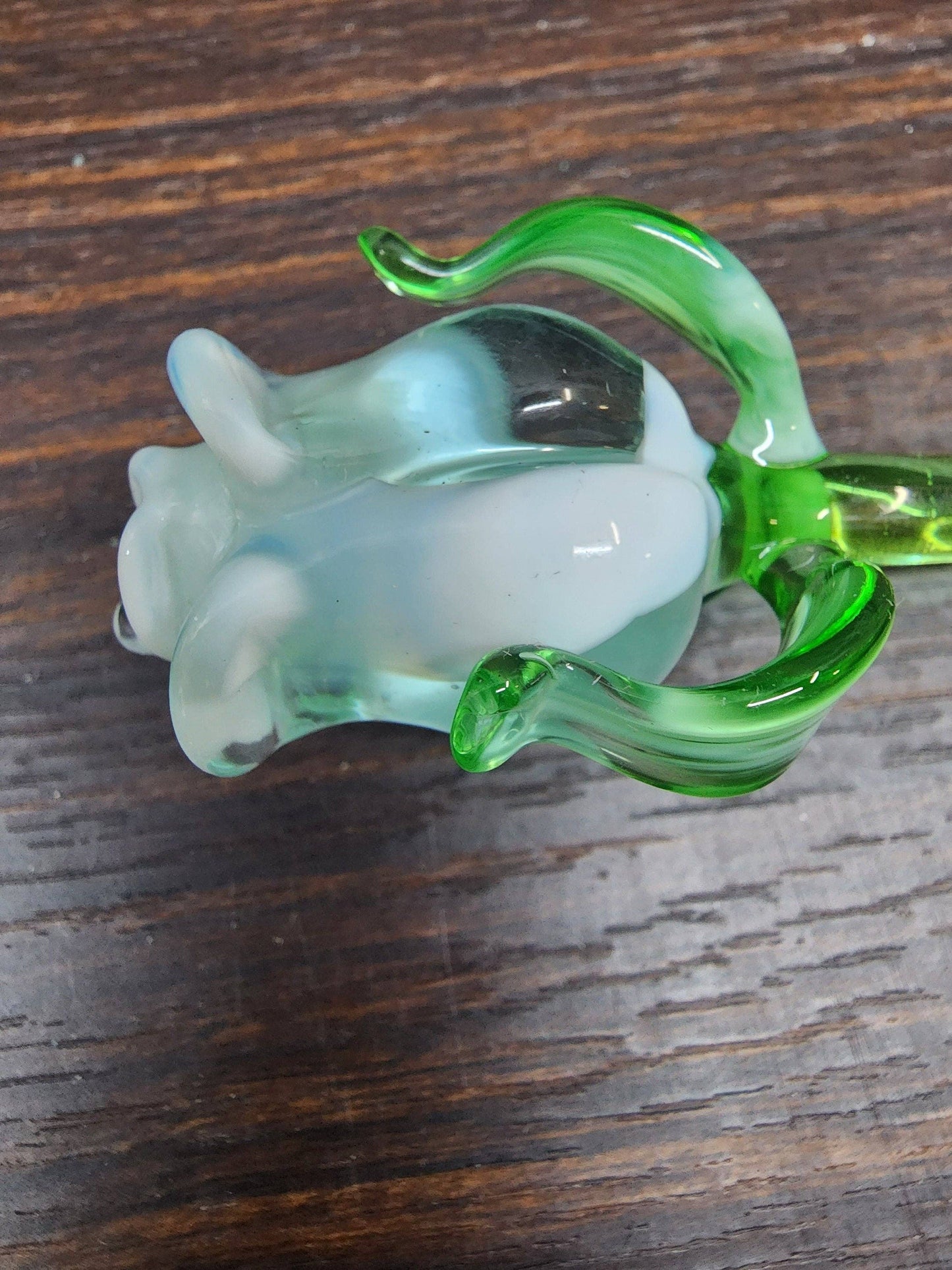 Glass Rose - White - Single Rose - Handmade - Short Stem