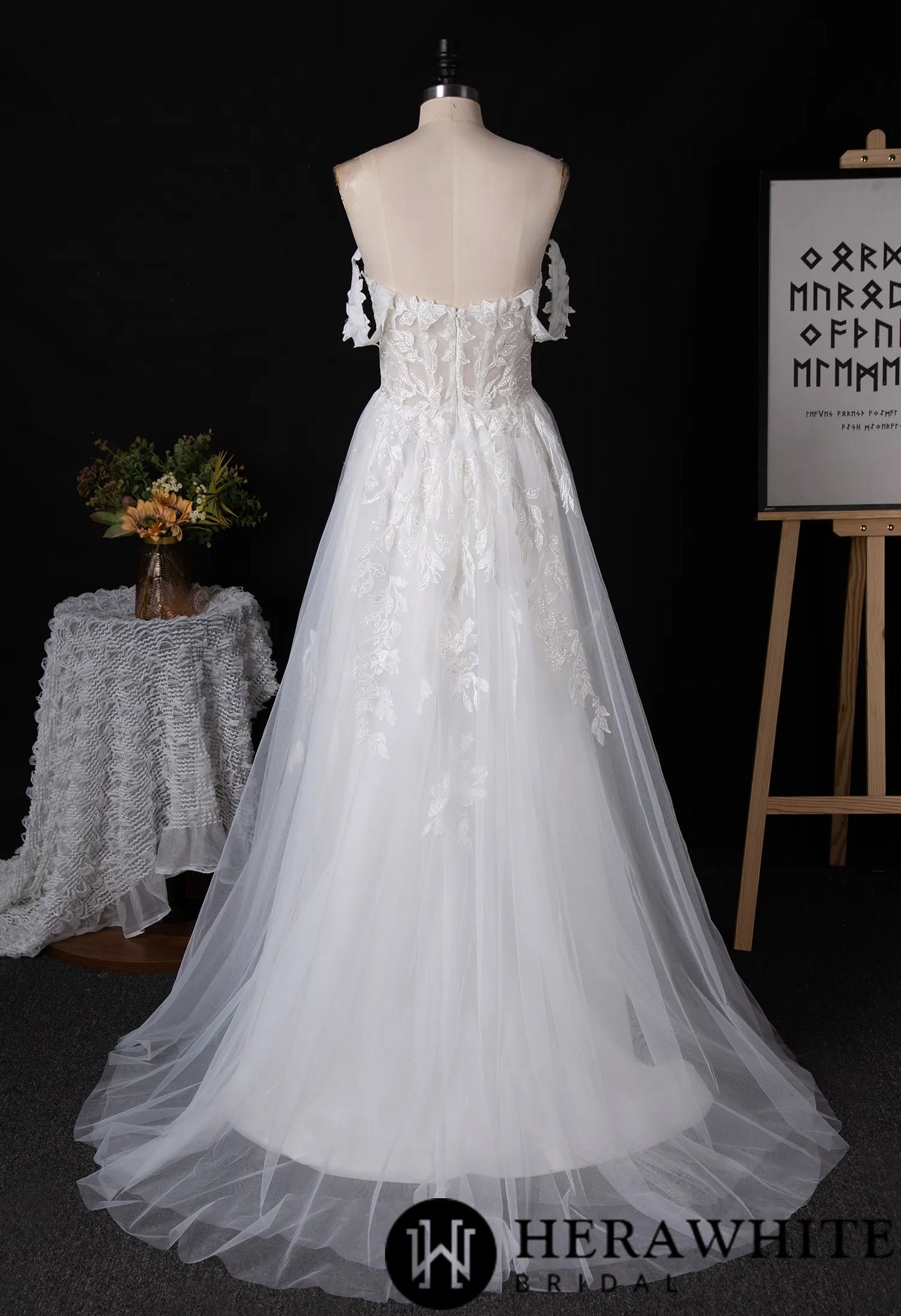 Whimsical A-line Beach Bridal Gown With Slit