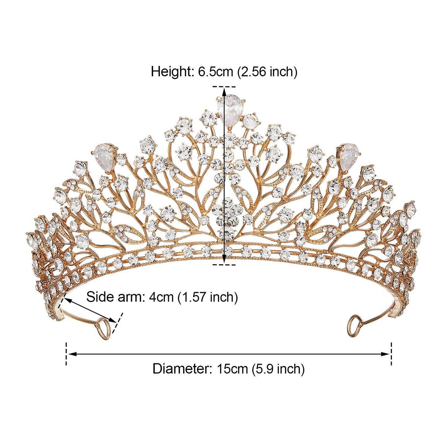 Wedding Tiaras and Crowns for Women Princess Crown Gold