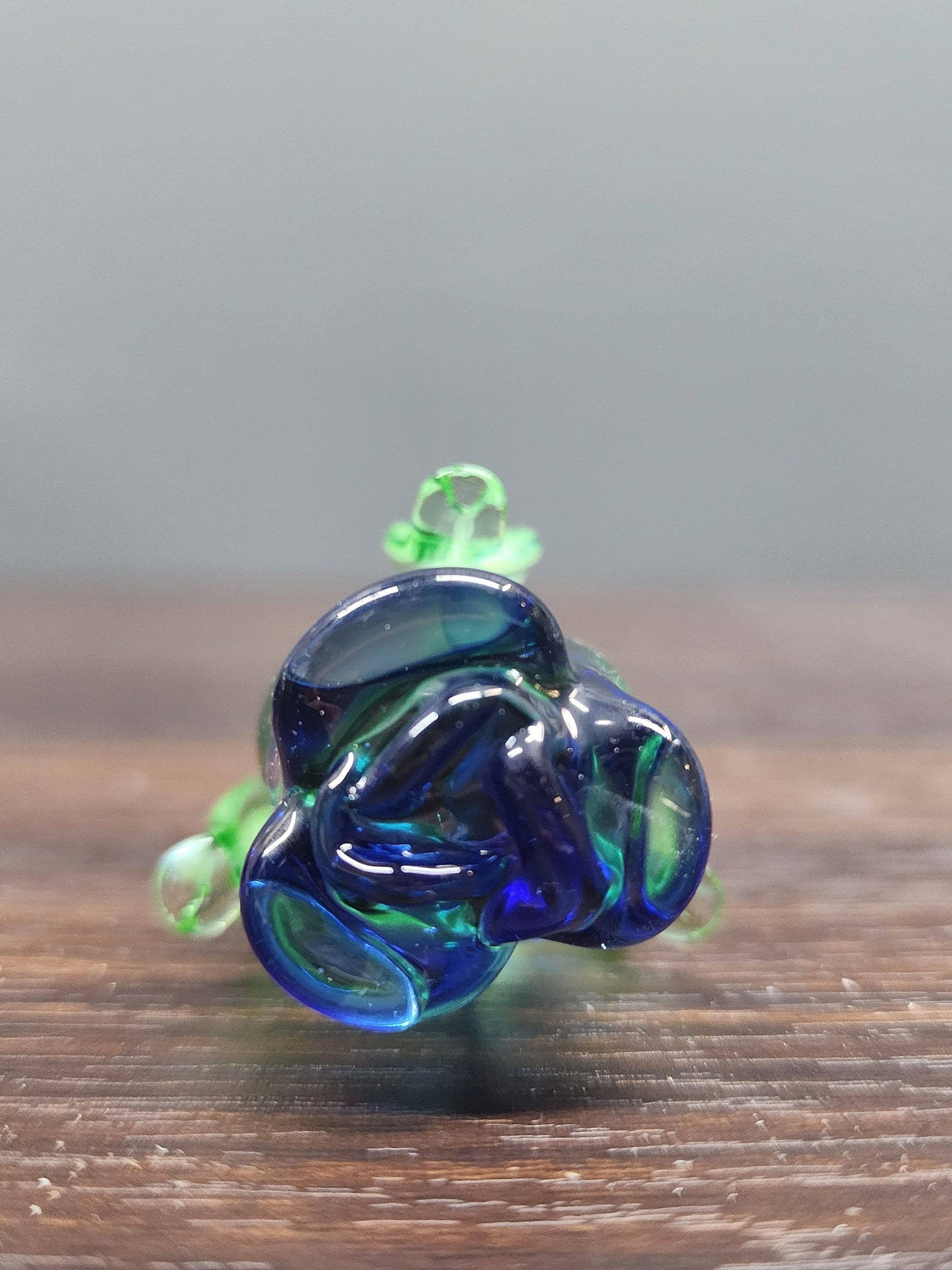 Glass Rose - Blue - Single Rose - Handmade - Short Stem