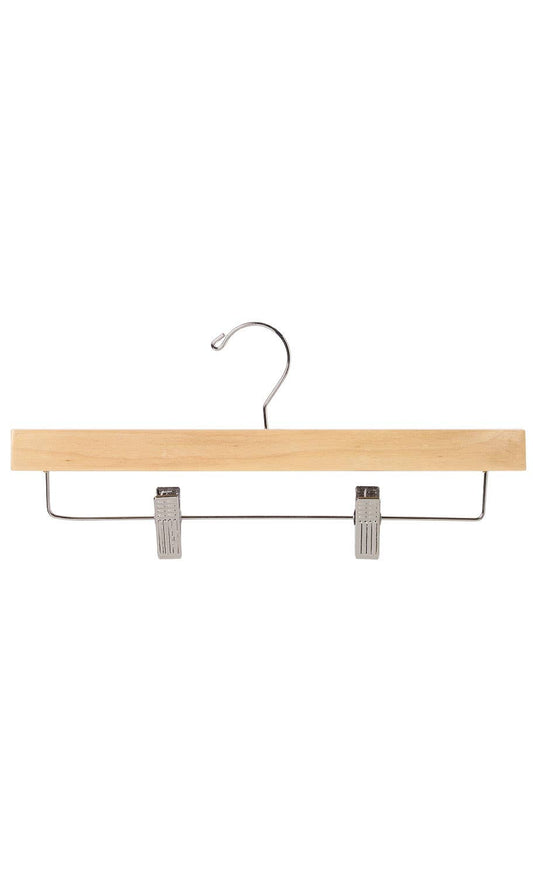 14 Inch Skirt And Pants Hangers - Natural  Wood - Case of 50