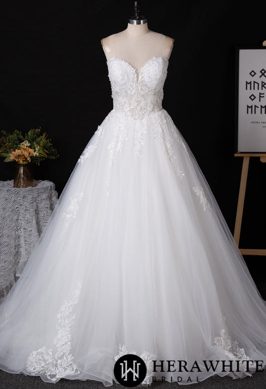 Strapless Sweetheart Wedding Dress With Illusion Back