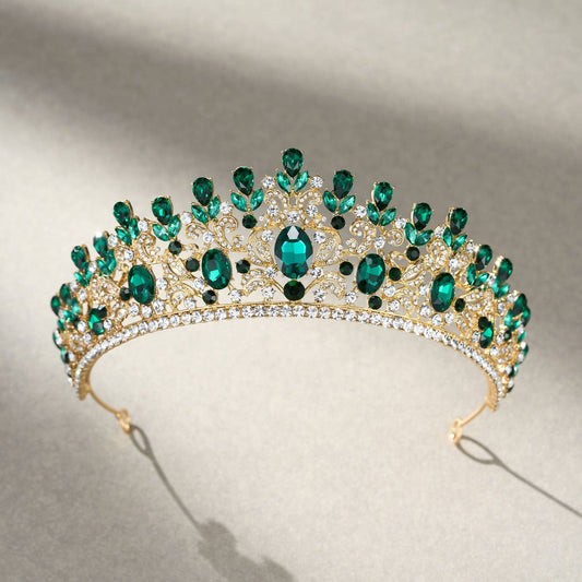 SWEETV costume crystal crowns: Green