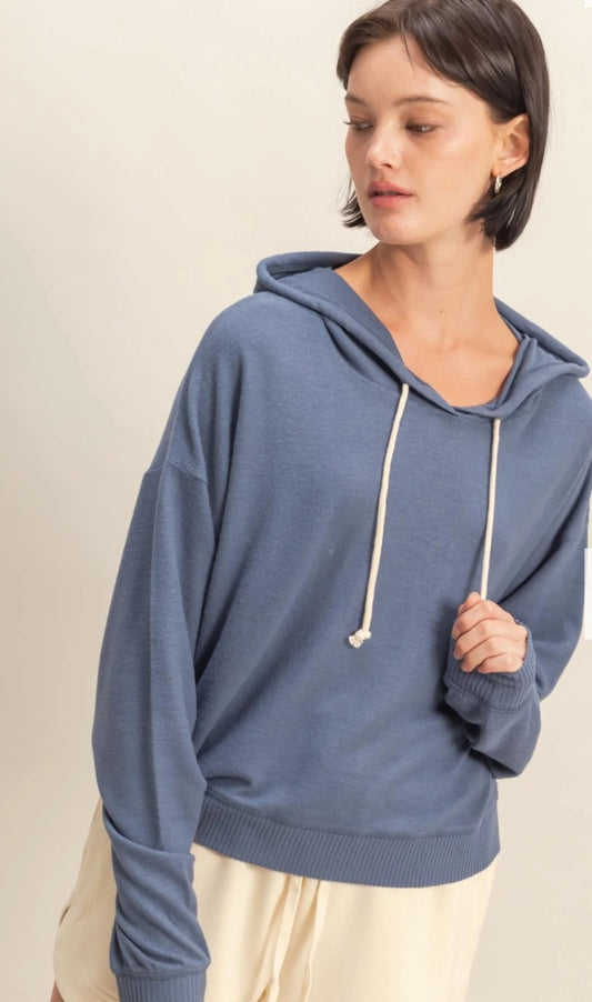 Dusty blue Hyfve Hooded sweater
