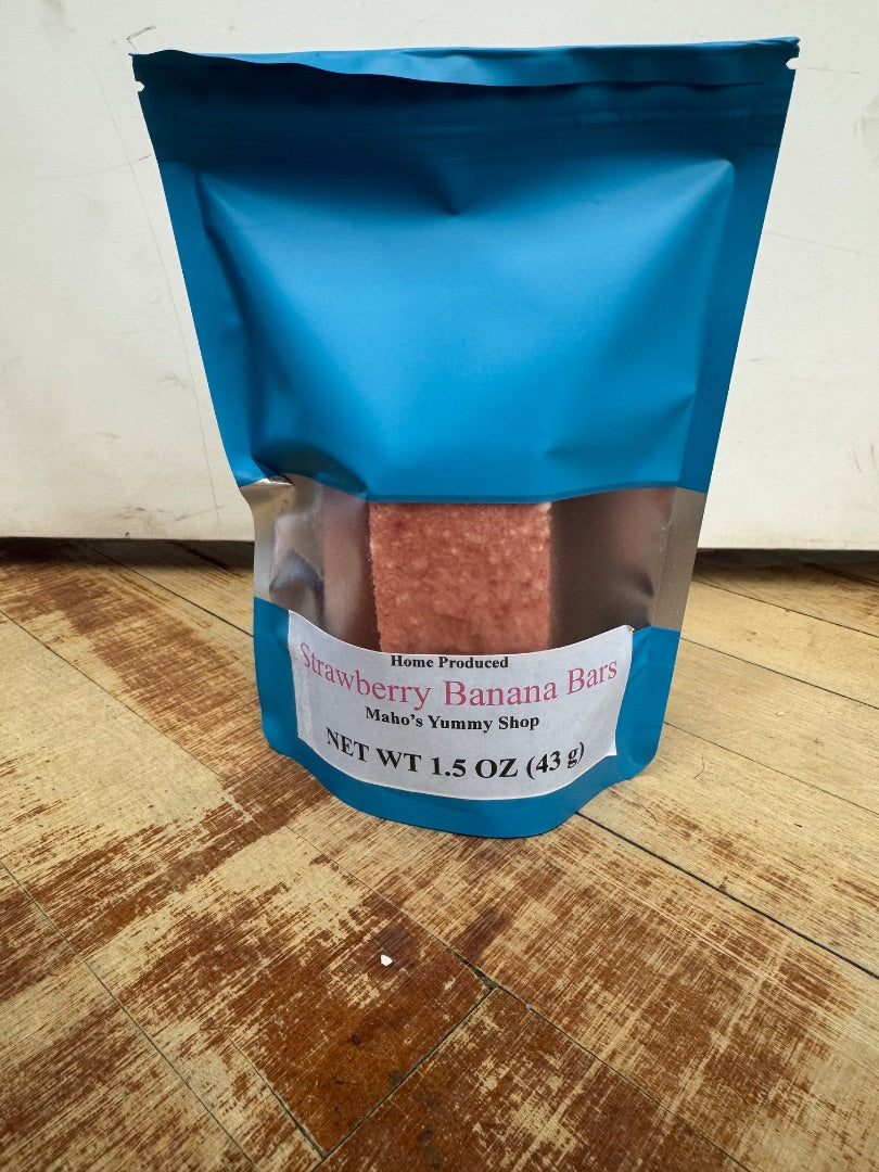 Maho's Yummy Shop Freeze-Dried Strawberry Banana Bars, 1.5 ounces