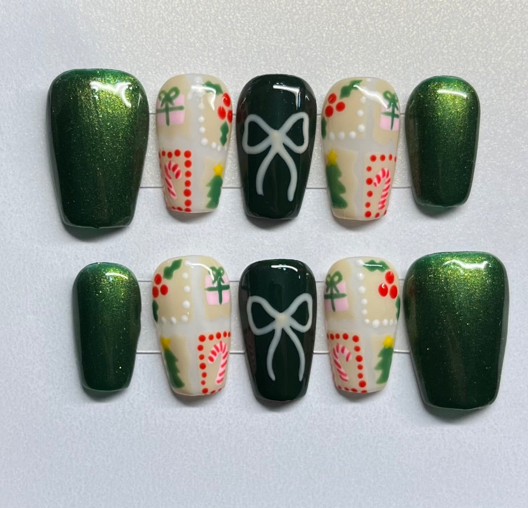 Green Christmas Quilt , Medium