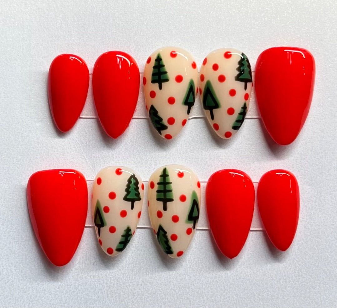 Red & Green Christmas Trees , Small