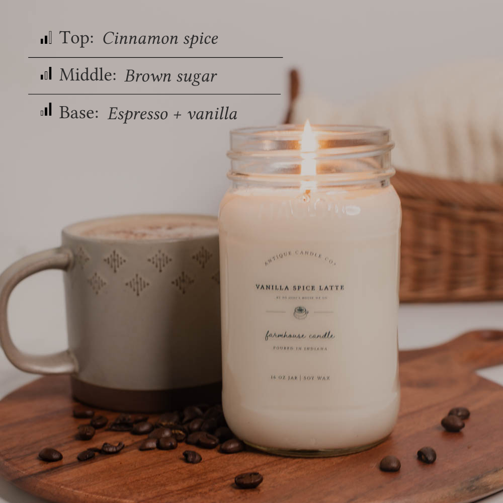 Vanilla Spice Latte - Soy Wax Mason Jar Candle