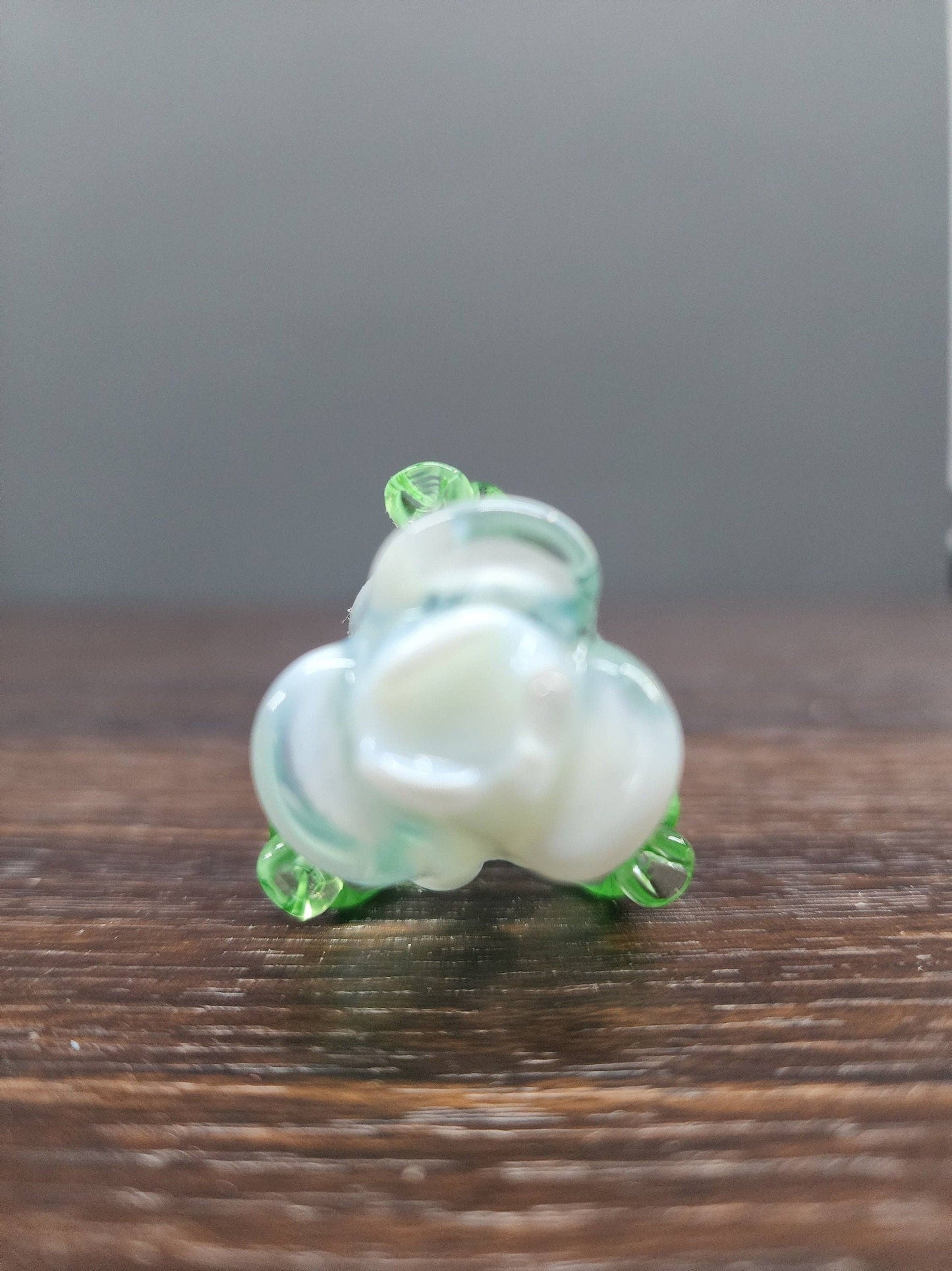 Glass Rose - White - Single Rose - Handmade - Short Stem