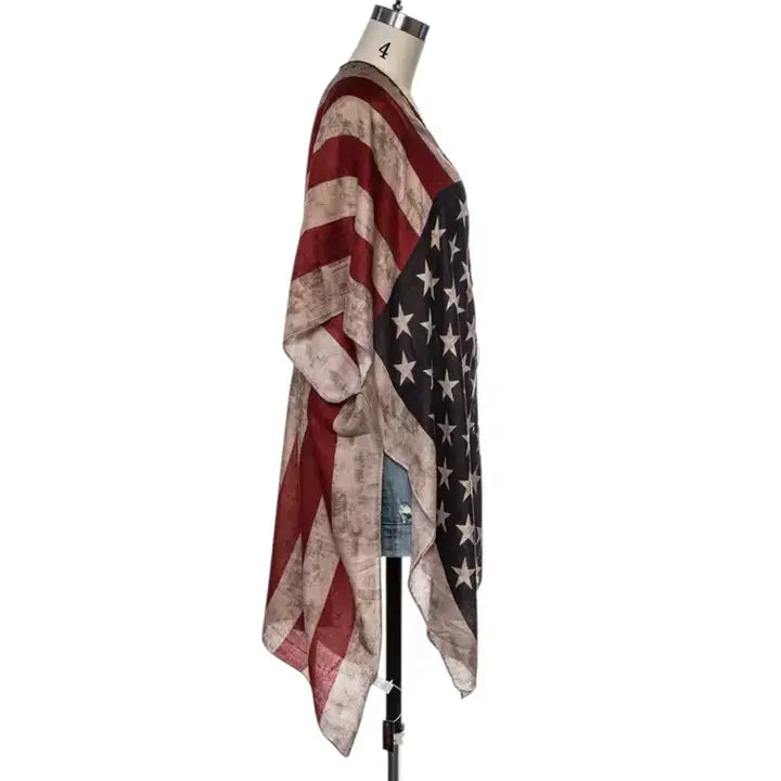Vintage USA Flag Kimono 9
