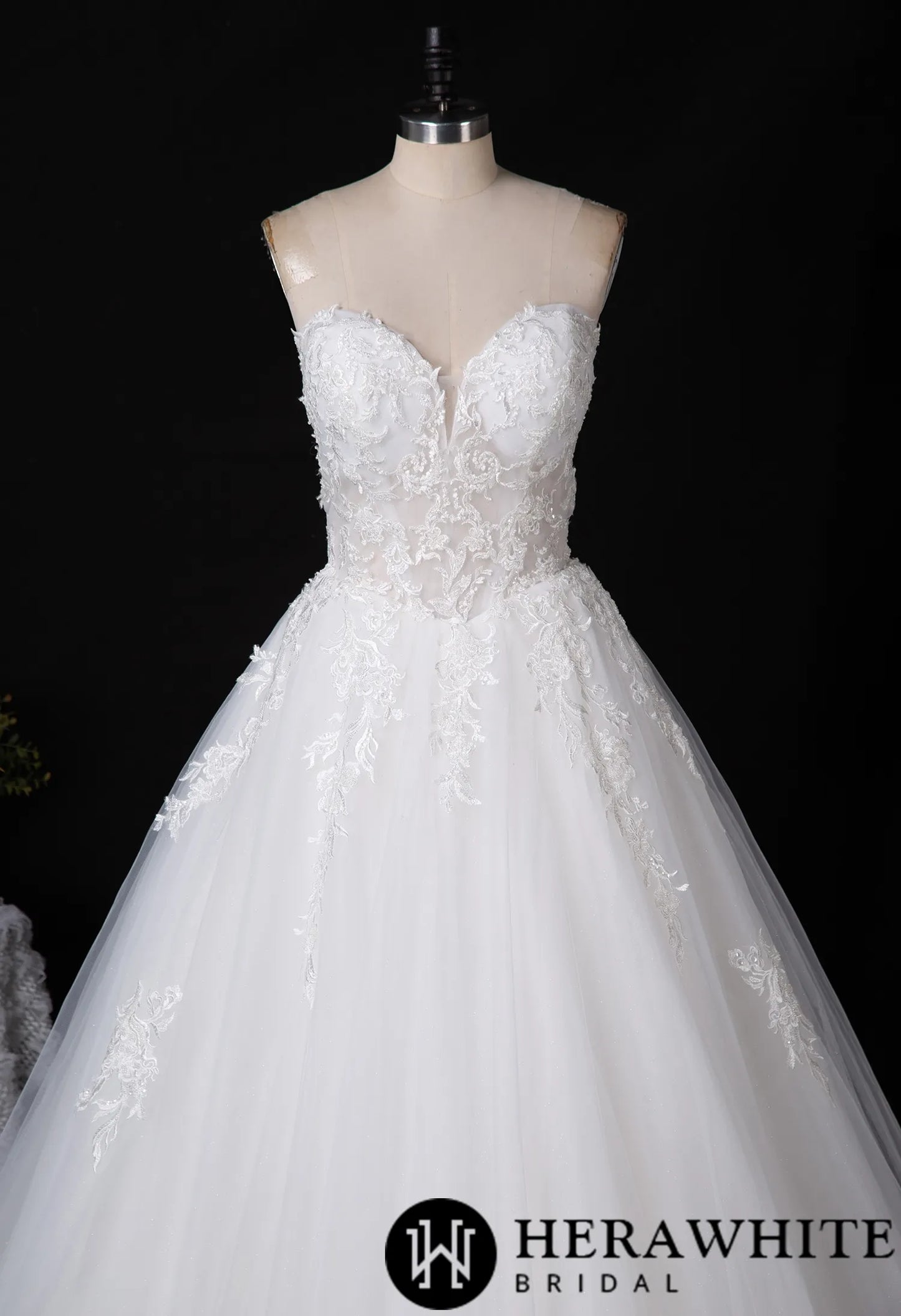 Strapless Sweetheart Wedding Dress With Illusion Back