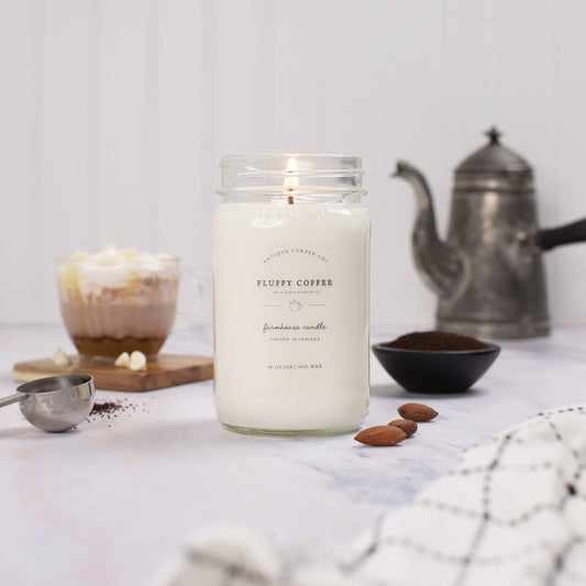 Fluffy Coffee - Soy Wax Mason Jar Candle