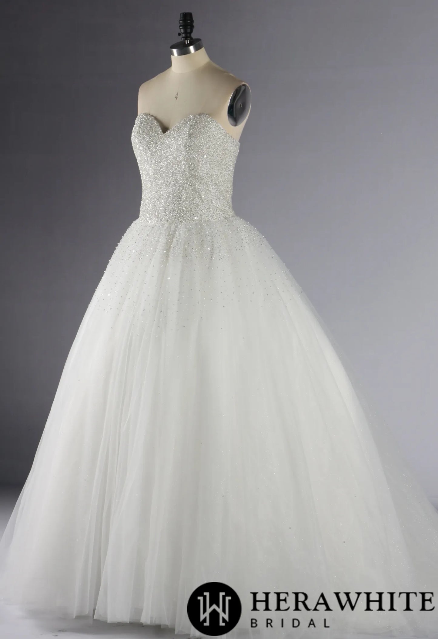 Sparkling Sweetheart Crystal Beaded Tulle Ball Gown
