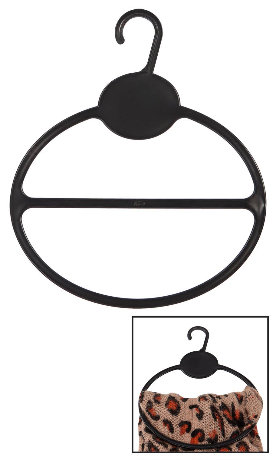 Black Scarf Hangers - 6"H x 5"W - Pack of 50
