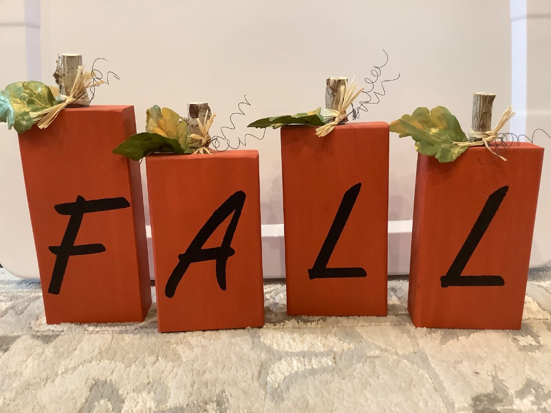 Fall Painted Wood Blocks