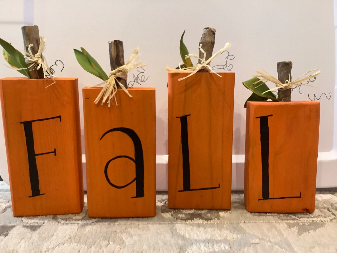 Fall Painted Wood Blocks