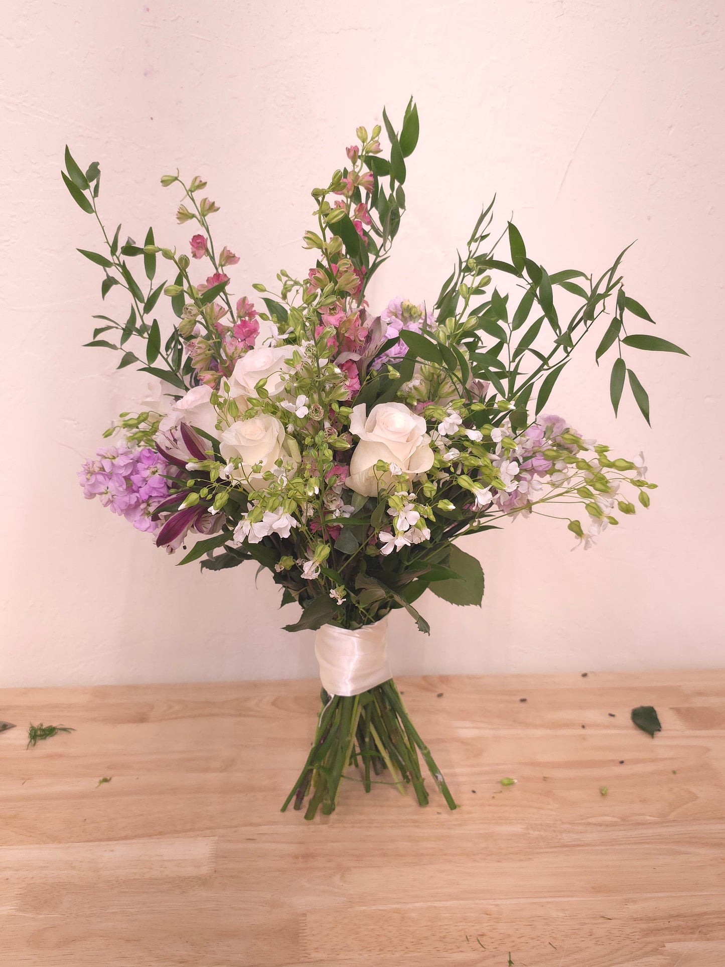 Hand tied wedding bouquet