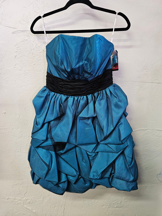 Turquoise bunched dress