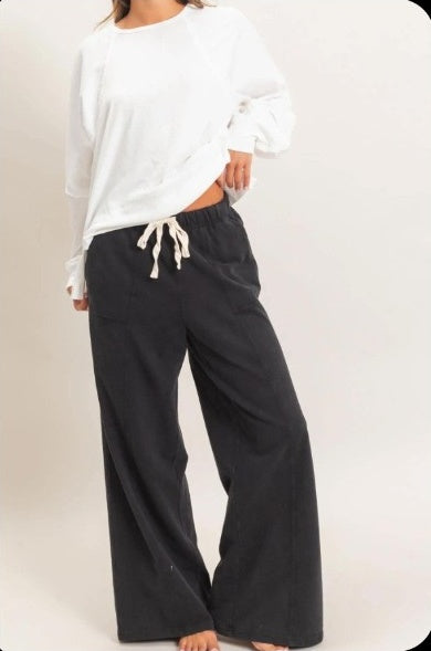 Wide Leg Washed Pants pants