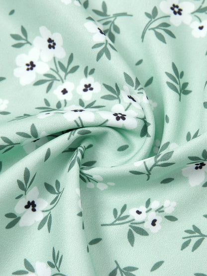 Floral Off Shoulder Shirred Dress