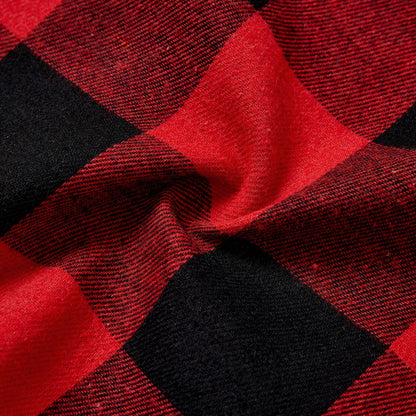 Family Christmas Kitchen Apron Red&Black Plaid 100% Cotton
