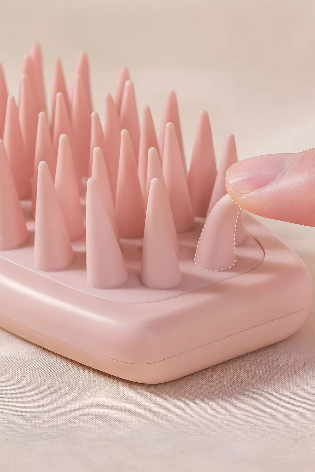 Light Pink Silicone Scalp Massage Hair Brush