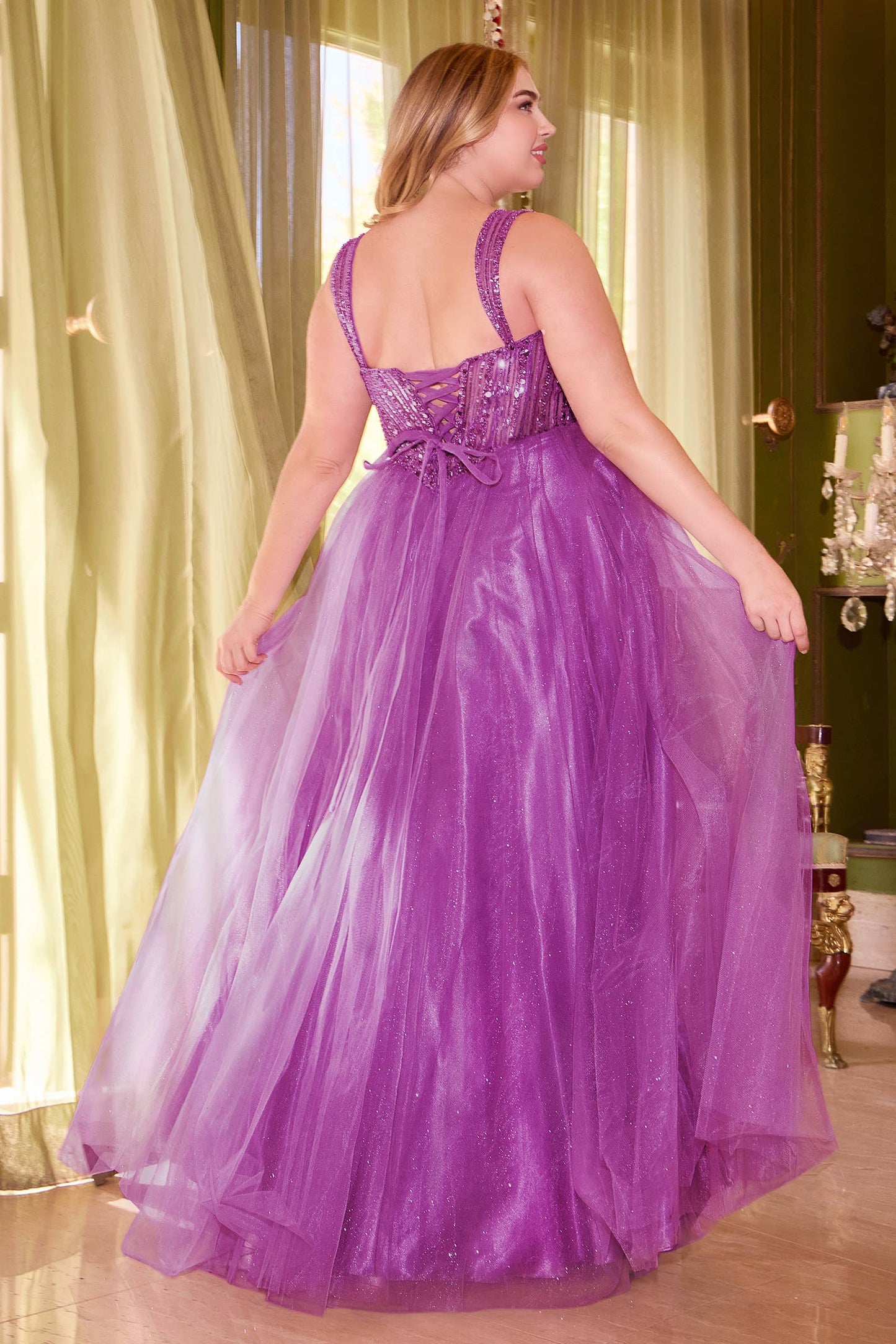 STRAPLESS A-LINE EMBELLISHED GOWN