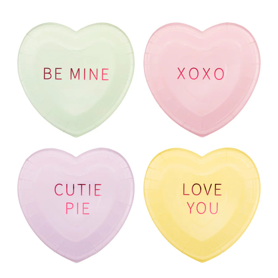 Conversation Heart Dessert Plate Set