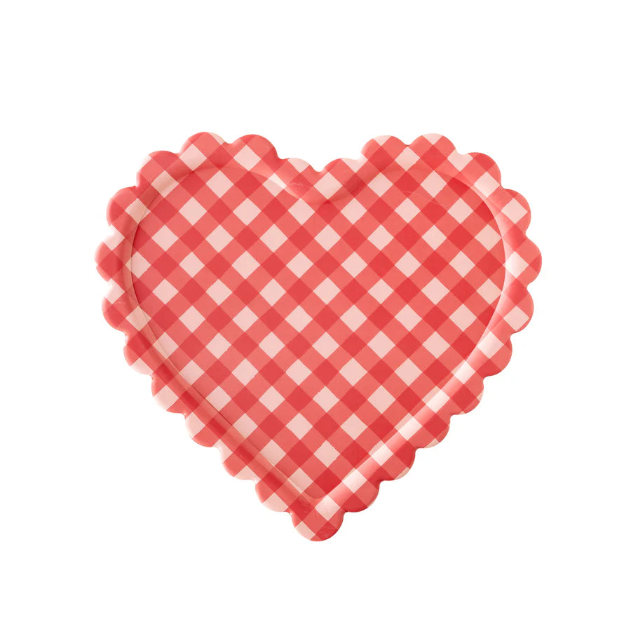 Gingham Heart Shaped Tray