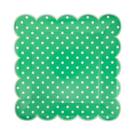 Polka Dot Scallop Square Plate