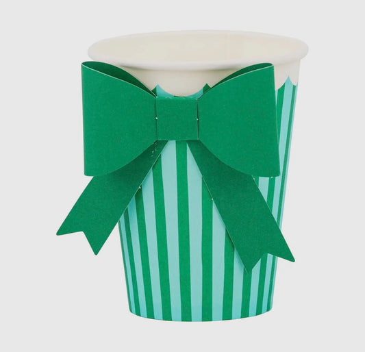 Green and Mint Bow Cups