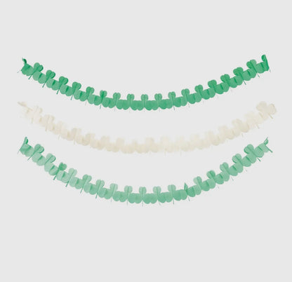 Crepe Paper Shamrock Banner Set