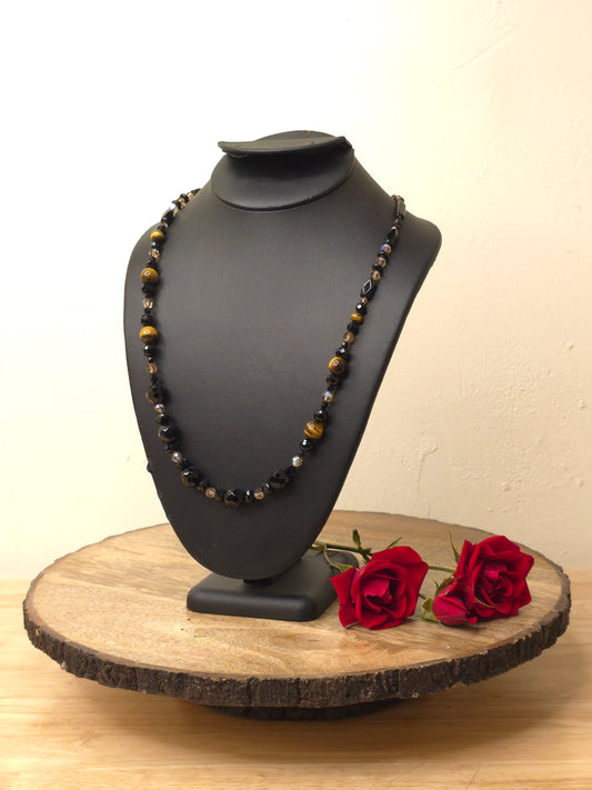 Black Onyx with Tigers Eye & Austrian Crystal