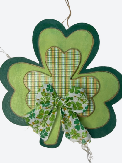 Shamrock Door Hang with shamrock bow