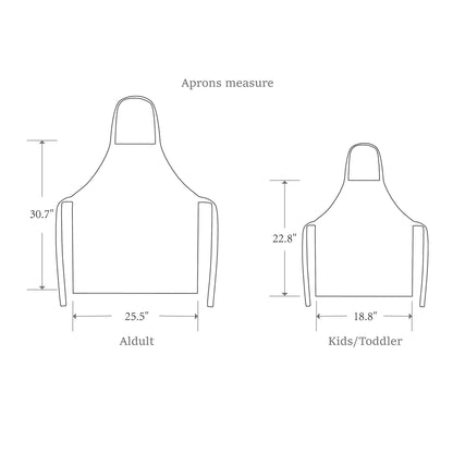 Family Christmas Kitchen Apron Red&Black Plaid 100% Cotton