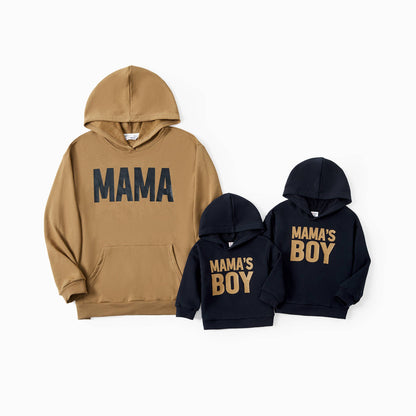 Mother and Son Causal Hoodie with Kangaroo Pocket