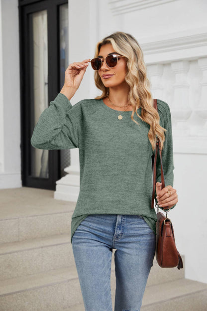 Solid Loose Long-sleeve