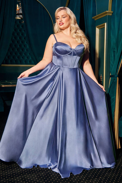 A-LINE SATIN BUSTIER DRESS