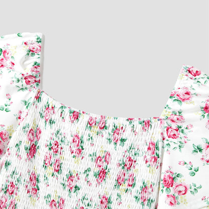 Floral Shirred Dress