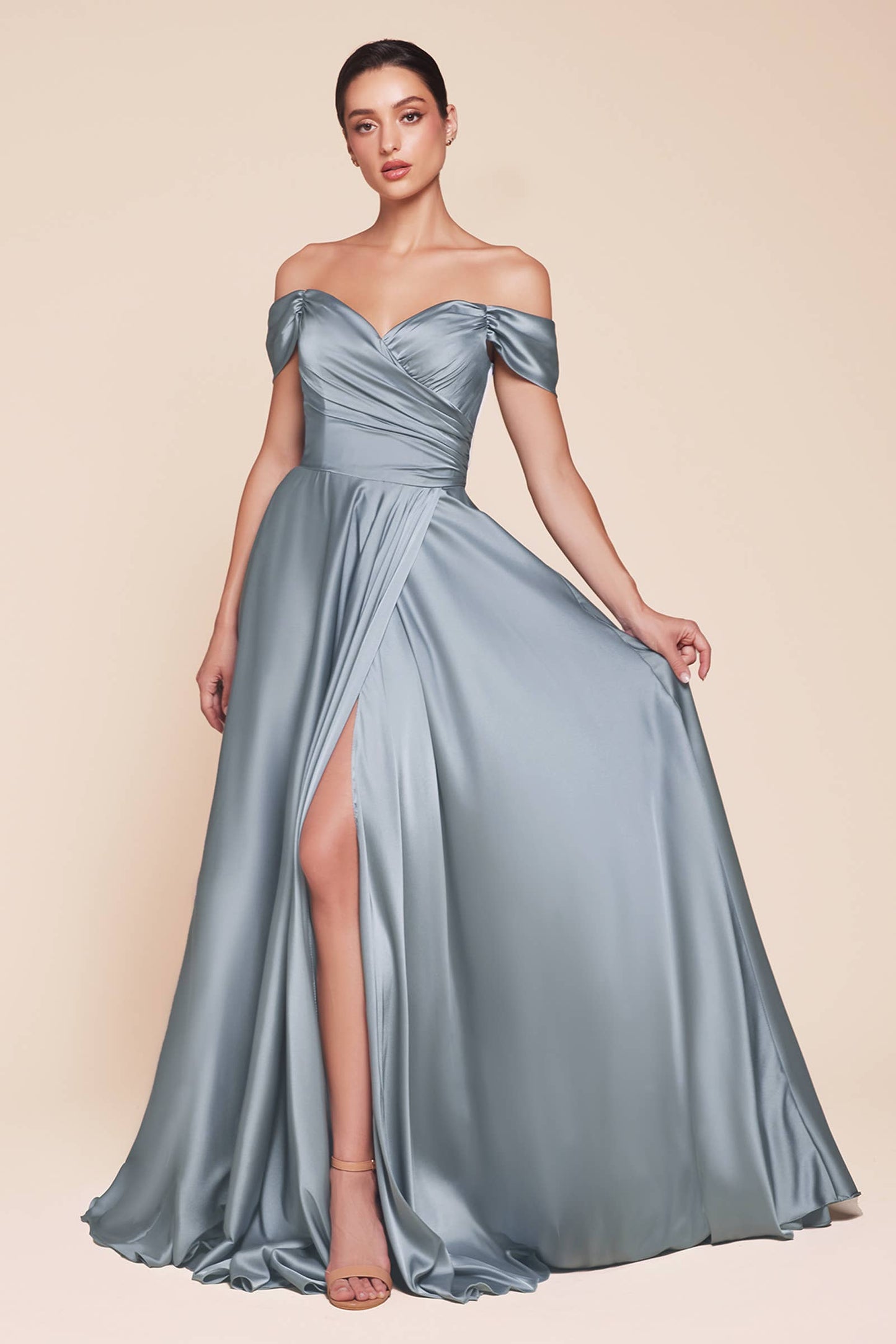SATIN OFF THE SHOULDER