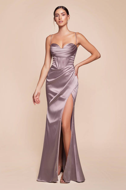 CORSET COWL SATIN GOWN