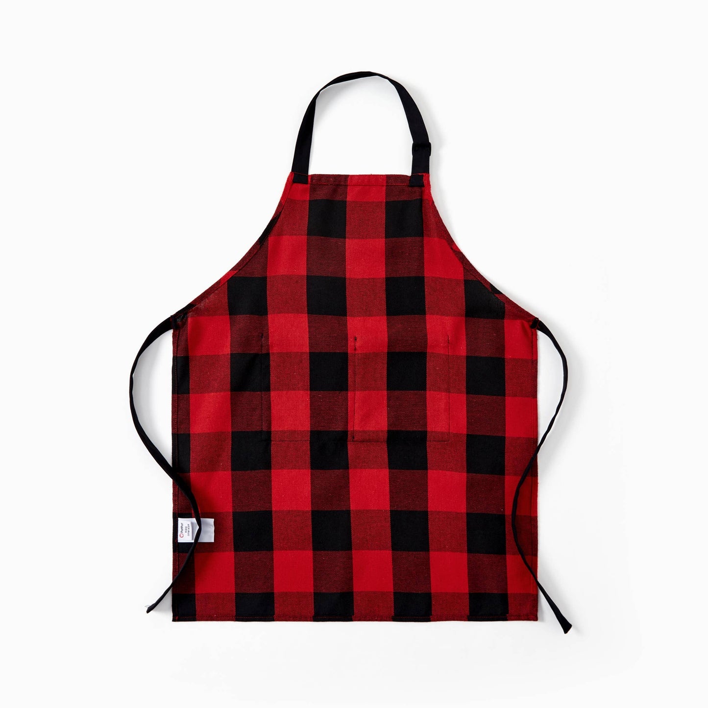 Family Christmas Kitchen Apron Red&Black Plaid 100% Cotton