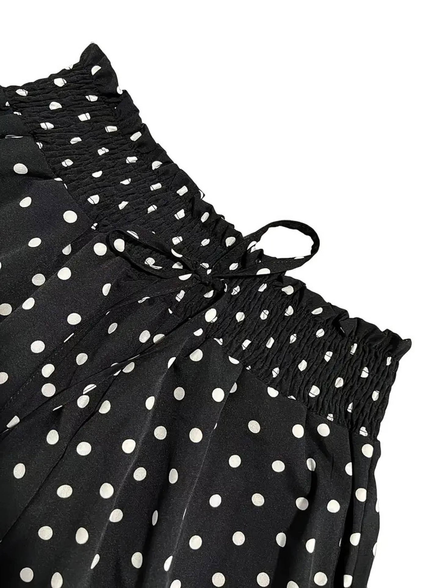 Polka Dot Printed Wide Leg Pants