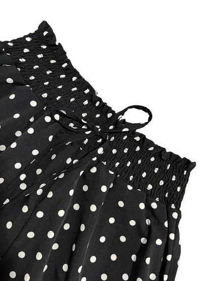 Polka Dot Printed Wide Leg Pants