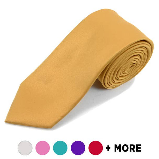 Poly Satin Solid 2.5" Slim Tie