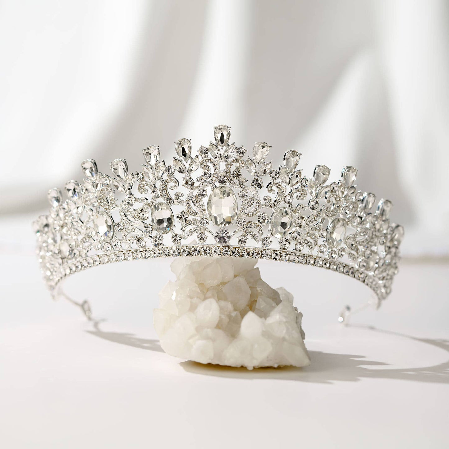 SWEETV costume crystal crowns: Silver